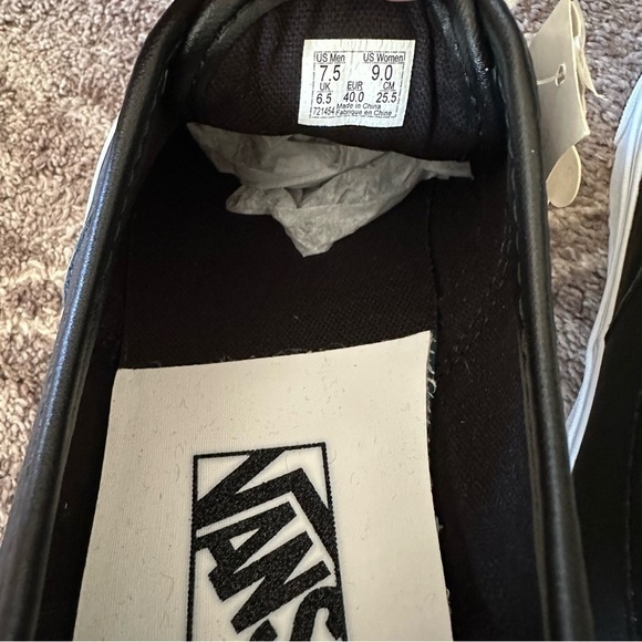 NWT Vans Era Black Pleather Sneakers With Checkered Bling Studs Rare - Picture 5 of 6